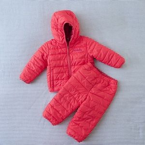 girls Columbia fleece lined bunting snow suit 18m